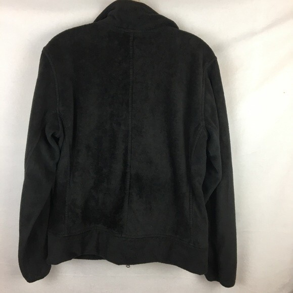 The North Face Black Fuzzy Cozy Zip Up Long Sleeve Jacket L - Picture 3 of 7